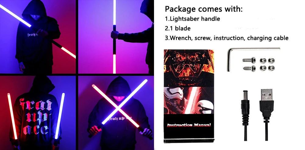Colour Changing Metal Lightsabers with Added Sound Effects