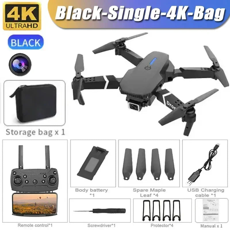 Foldable Helicopter RC Drone With 1080P HD 4K Video Camera